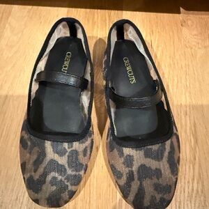Crewcuts Animal Print Mary Jane Flats -size 11